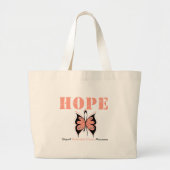Endometriale kanker Hope Butterfly Grote Tote Bag (Voorkant)