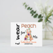 Endometriale kanker Ik Draag peach voor mij 43 Briefkaart (Staand voorkant)