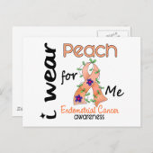 Endometriale kanker Ik Draag peach voor mij 43 Briefkaart (Voorkant / Achterkant)
