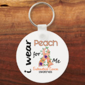 Endometriale kanker Ik Draag peach voor mij 43 Sleutelhanger (Voorkant)