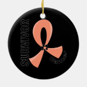 Endometriale kanker Overleving 12 Keramisch Ornament (Achterkant)