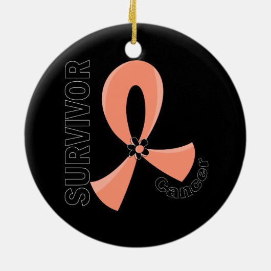 Endometriale kanker Overleving 12 Keramisch Ornament (Achterkant)