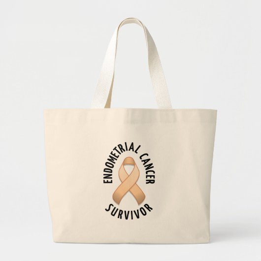 Endometriale kanker Survivor Bag Grote Tote Bag (Voorkant)