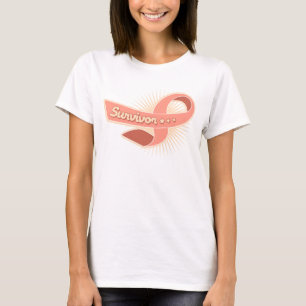 Endometriale kanker Survivor Ribbon T-shirt