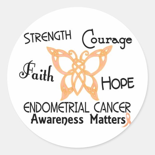 Endometrieke kanker Celtic Butterfly 3 Ronde Sticker (Voorkant)