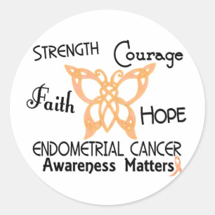 Endometrieke kanker Celtic Butterfly 3 Ronde Sticker