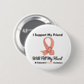 Endometrieke kanker Ik steun mijn vriend Ronde Button 5,7 Cm (Voorkant /achterkant)
