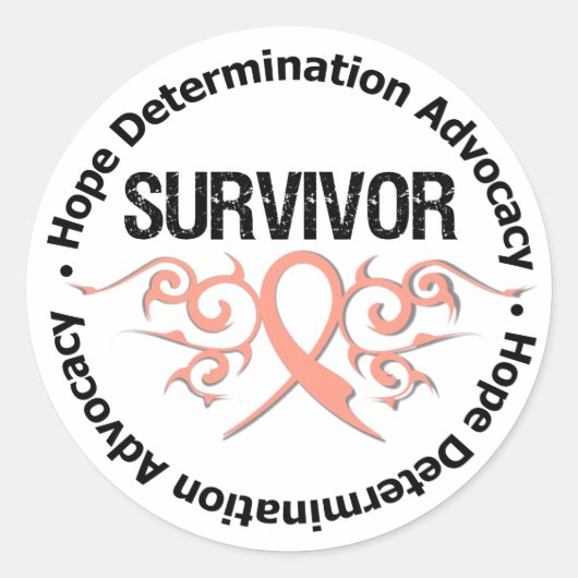 Endometrieke kanker Survivor Tribbon Ronde Sticker (Voorkant)