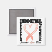 Endometrieke kankerbewustwording geborsteld hartli magneet (Voorkant / Achterkant)