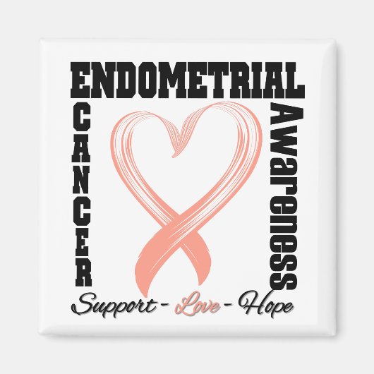 Endometrieke kankerbewustwording geborsteld hartli magneet (Voorkant)