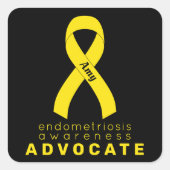 Endometriose Advocate Black Square Sticker (Voorkant)