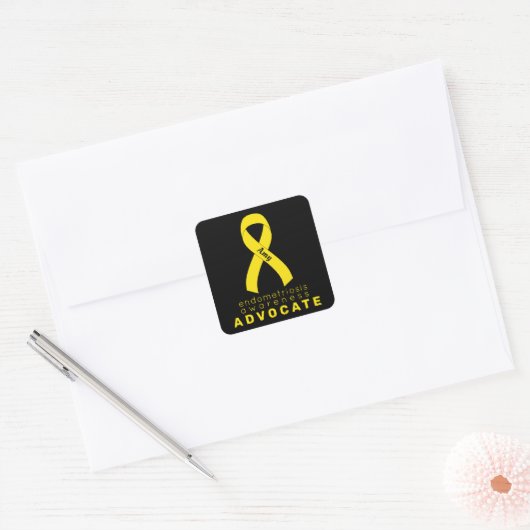 Endometriose Advocate Black Square Sticker (Envelop)