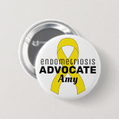 Endometriose Advocate Ribbon White Button (Voorkant /achterkant)