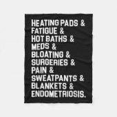Endometriose Bewustmaking Gift Heft Pads Ade Fleece Deken (Voorkant)