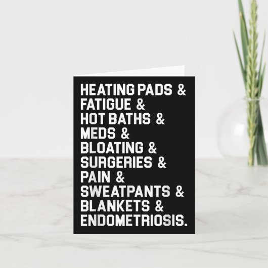 Endometriose Bewustmaking Gift Heft Pads Ade Kaart (Voorkant)