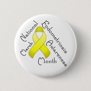 Endometriose Bewustmakingsmaand Lichte Button Rond