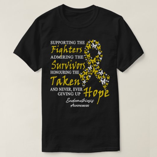 Endometriose bewustzijn ondersteunen van de vechte t-shirt (Design voorkant)