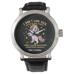 Endometriose Bewustzijn Sterke Eenhoorn Krijger Horloge