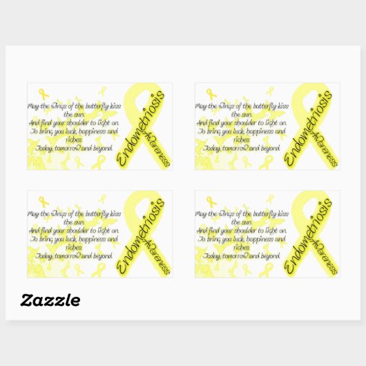Endometriose bewustzijn Vlinder Quote Rechthoekige Sticker (Vel)