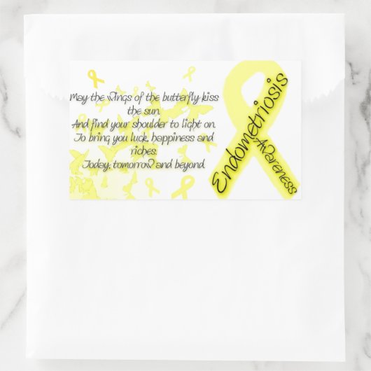 Endometriose bewustzijn Vlinder Quote Rechthoekige Sticker (Tas)