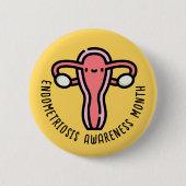 Endometriose bewustzijnsmaand ronde button 5,7 cm (Voorkant)