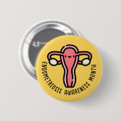 Endometriose bewustzijnsmaand ronde button 5,7 cm (Voorkant /achterkant)