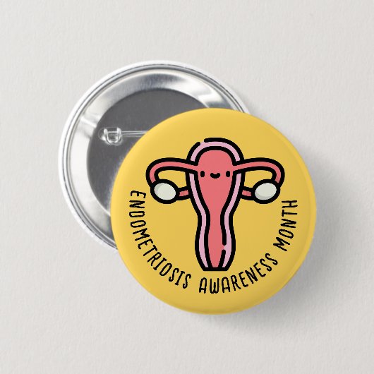 Endometriose bewustzijnsmaand ronde button 5,7 cm (Voorkant /achterkant)