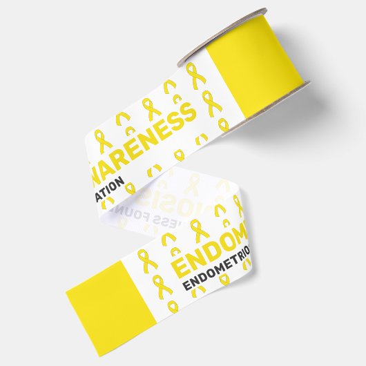 Endometriose Bewustzijnspatroonlint Grosgrain Lint (Achterkant)