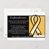 Endometriose - Geel lint Briefkaart (Voorkant / Achterkant)