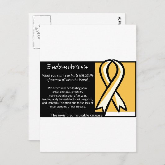 Endometriose - Geel lint Briefkaart (Voorkant / Achterkant)