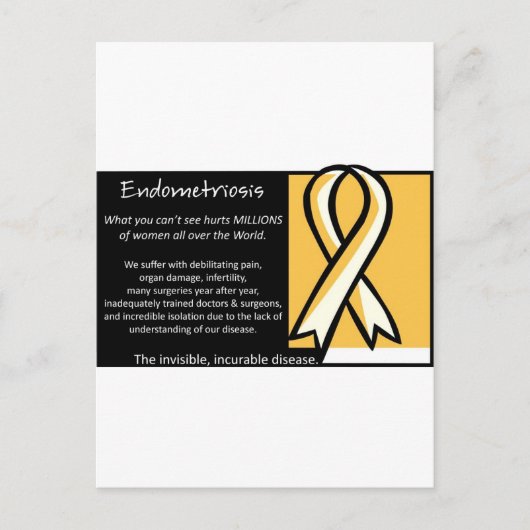 Endometriose - Geel lint Briefkaart (Voorkant)