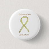 Endometriosis Awareness Ribbon Custom Pin Ronde Button 3,2 Cm (Voorkant)