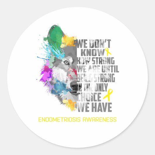 Endometriosis Awareness Ribbon Support Giften Ronde Sticker (Voorkant)
