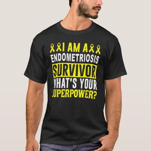 Endometriosis Awareness Survivor Yellow Ribbon Sup T-shirt (Voorkant)