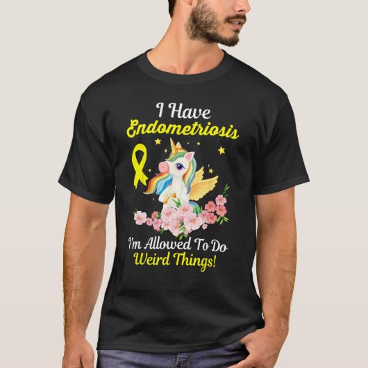 Endometriosis Awareness  Unicorn Yellow Ribbon Sup T-shirt (Voorkant)