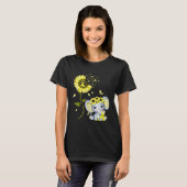 Endometriosis Awareness Yellow Hippie Sunflower El T-shirt (Voorkant volledig)