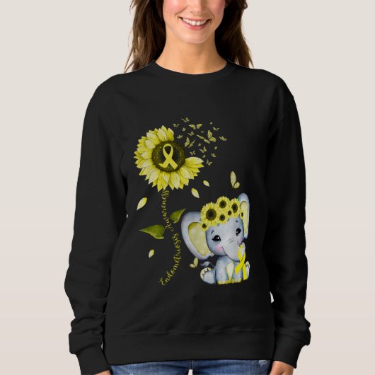 Endometriosis Awareness Yellow Hippie Sunflower El Trui (Voorkant)