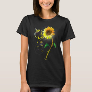 Endometriosis Awareness Yellow Sunflower Hummingbi T-shirt