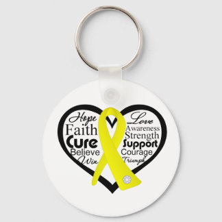 Endometriosis Heart Ribbon Collage Sleutelhanger
