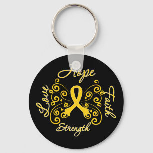 Endometriosis Hope motto Butterfly Sleutelhanger