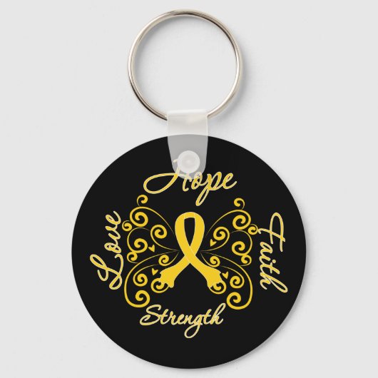 Endometriosis Hope motto Butterfly Sleutelhanger (Voorkant)