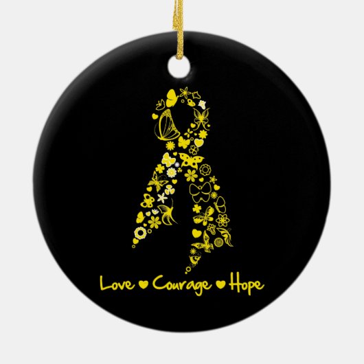 Endometriosis Love Courage Hope Butterflies Keramisch Ornament (Achterkant)