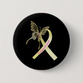 Endometriosis Ribbon Ronde Button 5,7 Cm (Voorkant)