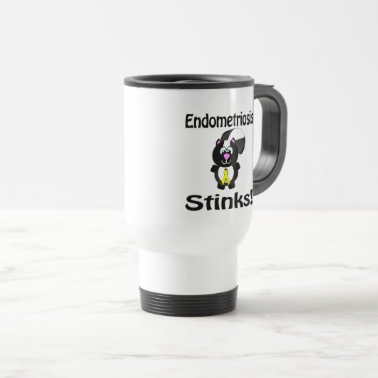 Endometriosis Stinks Skunk Awareness Design Reisbeker (Voorkant rechts)