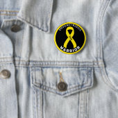 Endometriosis Warrior Ribbon Black Button (In situ)