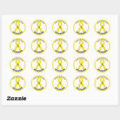 Endometriosis Warrior Ribbon White Round Sticker (Vel)