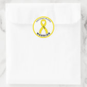 Endometriosis Warrior Ribbon White Round Sticker (Tas)