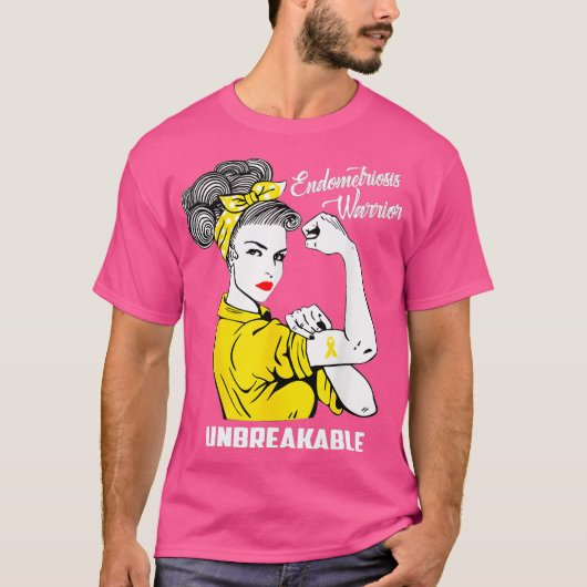 Endometriosis Warrior Unbreekable Arm Strong Woman T-shirt (Voorkant)
