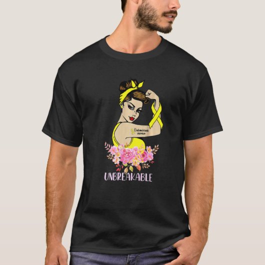 Endometriosis Warrior Unbreekable Arm Tattoo Stron T-shirt (Voorkant)