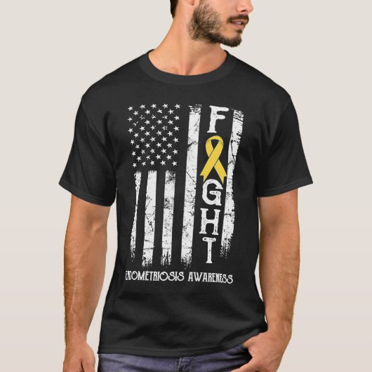Endometriosis Warrior US Flag T-shirt (Voorkant)